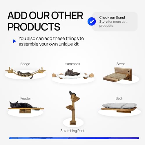 Cama Octagonal para Gatos Colgante de Madera con Poste de Sisal Negro miniatura 6
