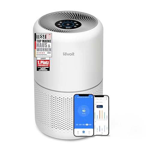 LEVOIT Luftreiniger mit HEPA Luftfilter gegen 99,97 Prozent Schimmel Staub Pollen Tierhaare, Luftqualitäts-Feedback und Auto-Modus, CADR 240m³/h für Raucherzimmer, Air Purifier 22dB Schlafmo
