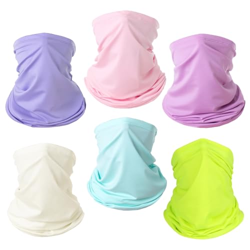 6 Pack Neck Gaiter Balaclava Gator Face Mask UV Protection Breathable Face Bandanas Neck Cover for Men Women