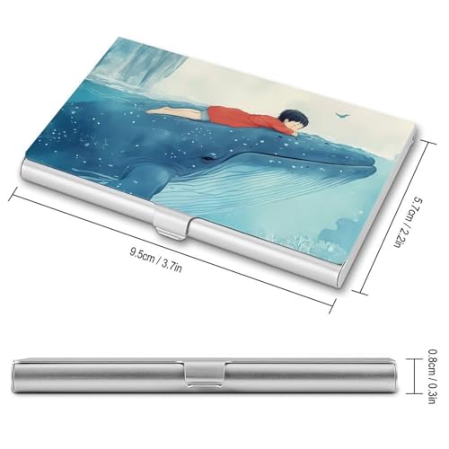 Whale Swimming Sea Ocean Business Card Holder Slim Credit Case Pocket Name Case Wallet for Men Women2