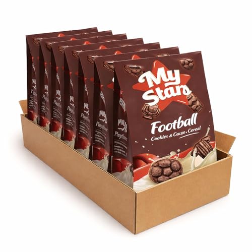 My Star Football Biscotti al Cacao e Cereali con Latte – Snack per Colazione e Merenda – Confezione Multipla da 4 o 8 Pezzi (8)