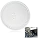 PERFETSELL Plato Microondas Universal 245 mm de Diámetro Plato Giratorio Microondas Plato de Vidrio Plato Giratorio de Cristal para el Horno Microondas con 3 Fijadores, 245 mm