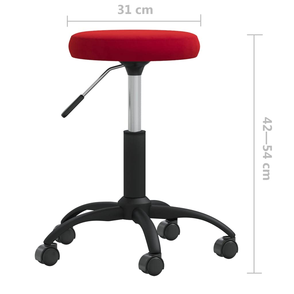 Chaise de bureau pivotante avec housse en velours rouge bordeaux, chaise pivotante ergonomique avec ressort à gaz, roulettes et cadre en acier, idéale pour le bureau à domicile, chaise de