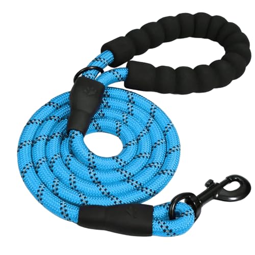 DICOCO 犬 リード 長い 1.2/1.5/2/3M 反射犬用リード 持ちやすい 犬のリード 小型犬 中型犬 大型犬 リードお出掛け 犬リード お散歩グッズ 耐久性 ドッグリード イヌ 使いやすい 牽引ロープ(スカイブルー、長さ1.5M*幅1.2CM)