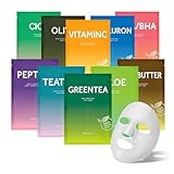 Barulab Premium The Clean Vegan Mask 10 Pack Hydrating Moisturizing Soothing Exfoliating Anti-aging Illuminating Anti-blemish Nourishing Facial Beauty Sheet Mask for All Skin Types Korean Skincare
