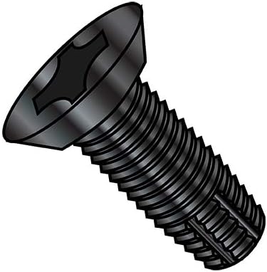 4-40X1/4 Phil Flat Undercut Thread Cutting Screw F Full Thread 18 8 Stainless Steel Black (Pack Qty 5,000) BC-0404FPU188B by Shorpioen