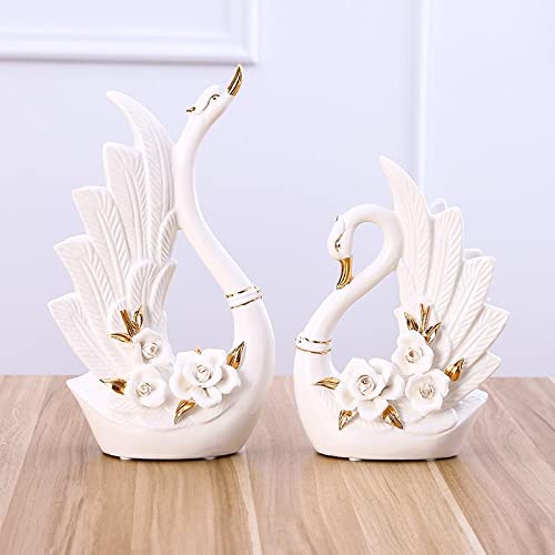 kartfury Lucky Swan Lover Figurines Ceramic Couple Swan Pair Showpiece Home Decor Craft Ornament Gift Set of 2 (Gold Flower) (B09KDXXRCF) Amazon Price History, Amazon Price Tracker