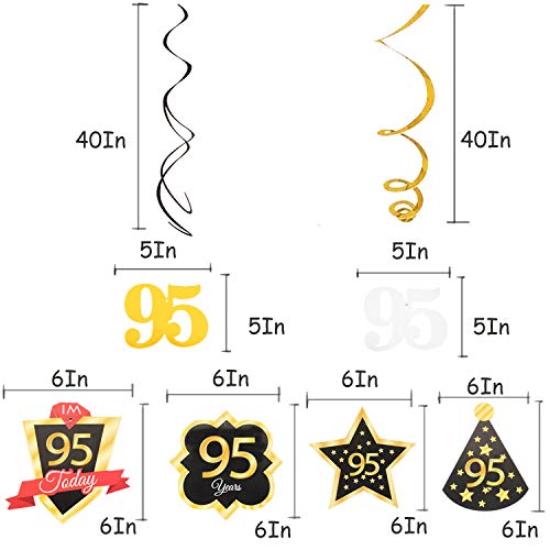 Lingteer Happy 95Th Birthday Swirls Streamers - Cheers To 95Th Birthday 95 Years Old Bday Party Hanging Decorations. #TOP1