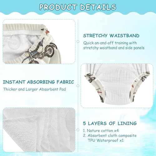 Image of Toddler Potty Training Underwear Cotton Absorbent Soft Baby Girl Boy Potty Training Pant 2t-5t