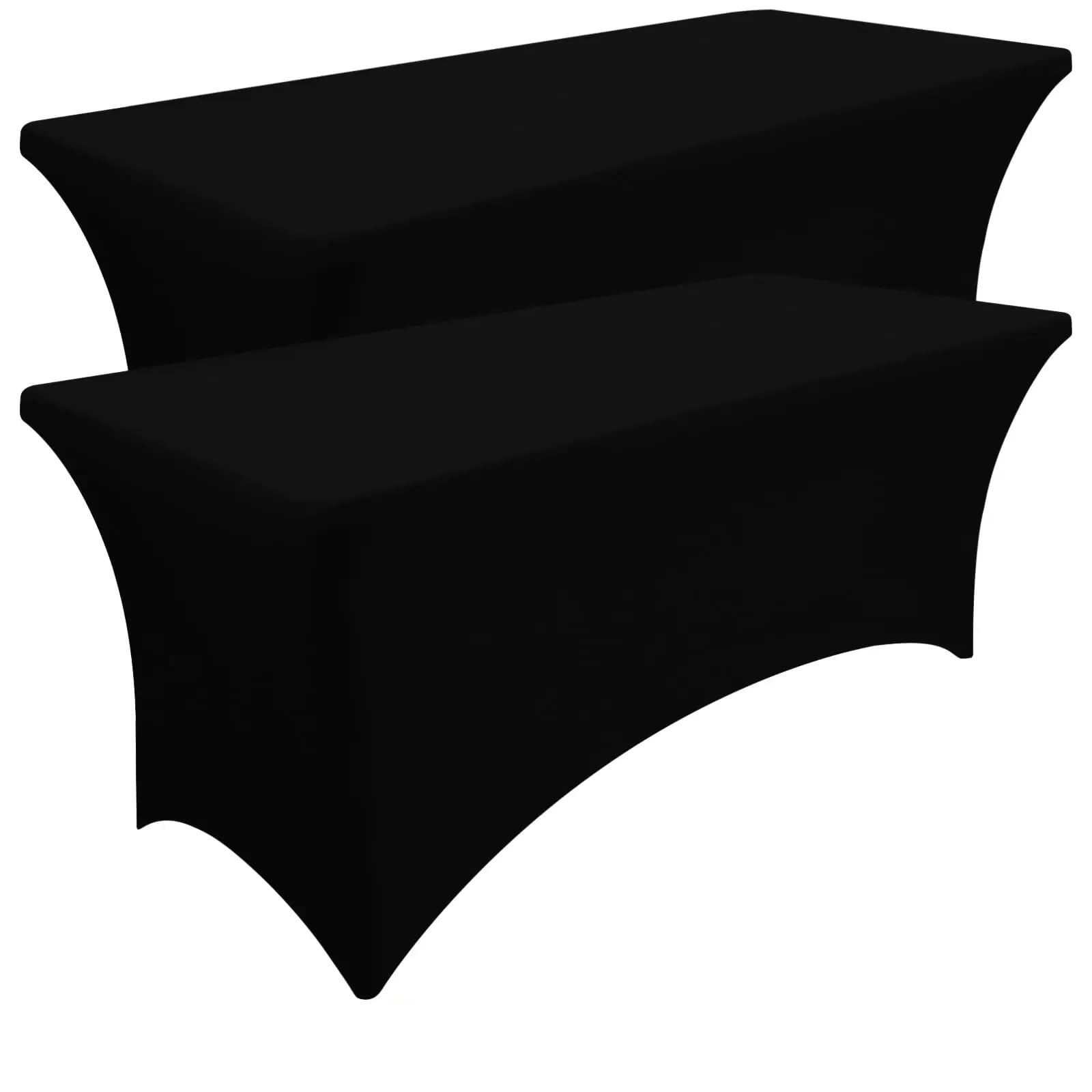 Xinglongs Spandex Cocktail Table Cover Machine Washable Stretch Tablecloth for Wedding Christmas Parties(Black,30x72inch(Rectangle))