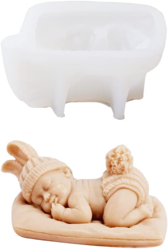 Vctitil 3D Newborn Sleeping Baby Silicone Molds For Candy Chocolate Soap Fondant Making Baby Shape Mold Baking Tool Cake Decoration