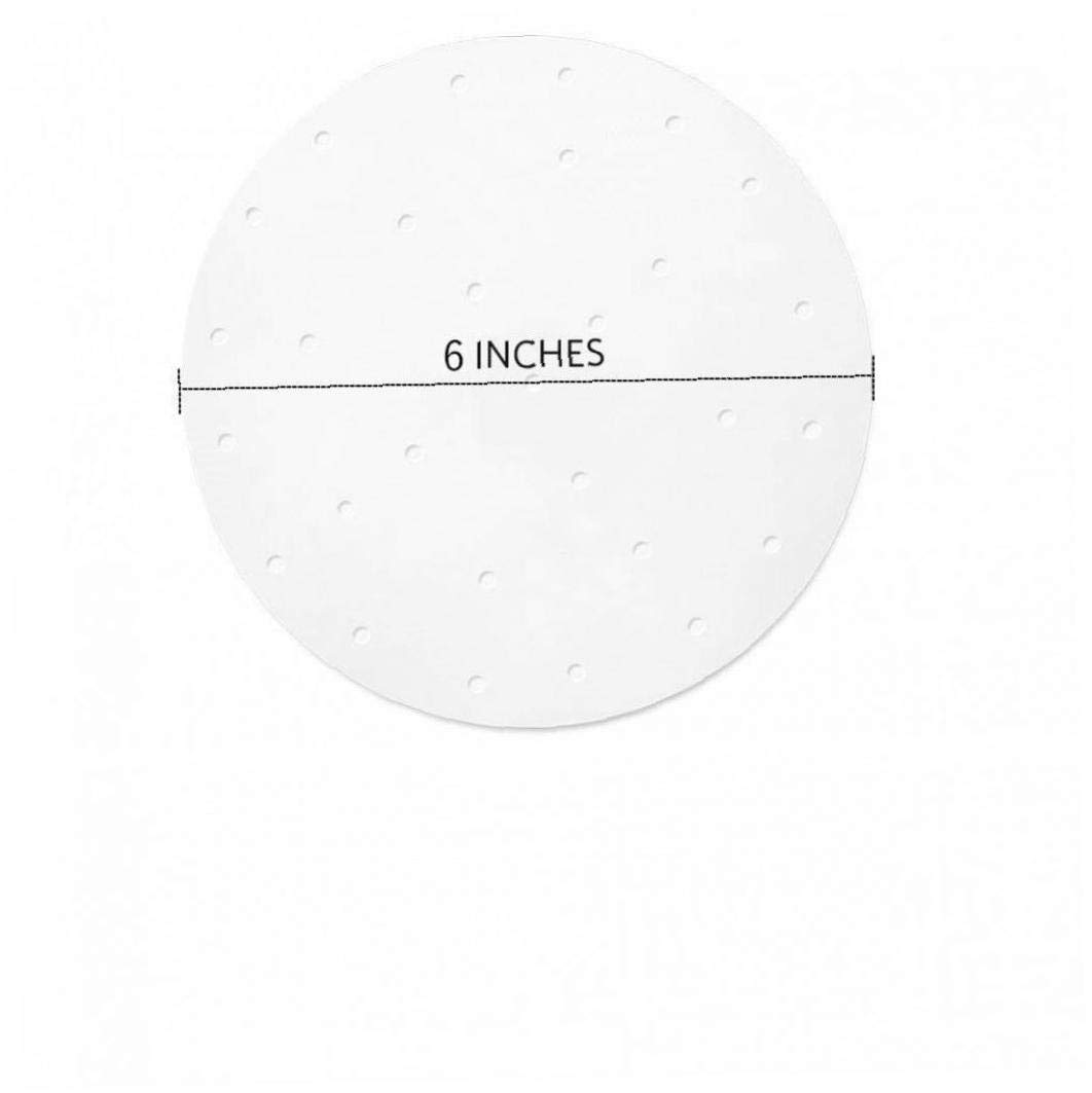 Casecover 100Pcs 6Inch Bamboo Steamer Liners Perforated Parchment Steaming Papers Non-Stick Steamer Mat