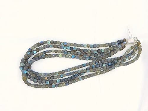 Labradorite perles veritables cubes facettes sans defaut pour bijoux - 3