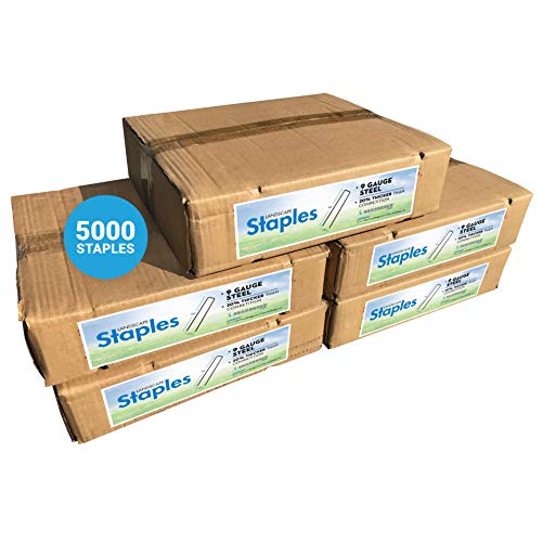 Sandbaggy 6 inch Landscape Sod Staples (9 Gauge Steel) ~ Great for Hard Soil - 20% Thicker Than Competition - Trusted by Farmers & Contractors Across USA (5000 Staples)