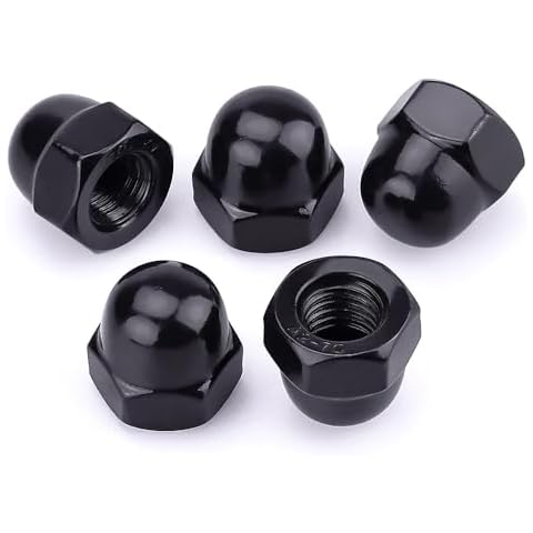 5/16"-18 Hex Head Acorn Cap Nuts, 304 Stainless Steel 18-8 Hexagon Head Acorn Dome Cap Nuts, Black Oxide Finish, Hex Drive, 10 PCS Cover