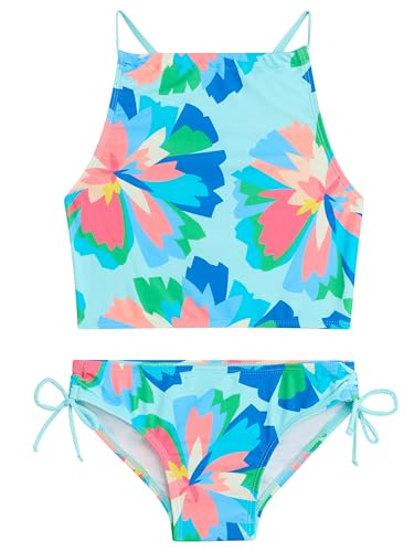 Kanu Surf Girls, Daisy UPF 50 Beach Sport Halter Tankini 2-Piece Swimsuit, Kiana Blue, 5