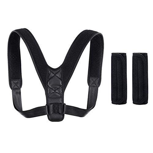 EasyULT Corrector Postura Espalda y Hombros para Hombre y Mujer, Ajustable Espalda Recta Soporte Faja, Correctores Postural Faja, Posture Corrector Aliviar la Joroba(incluye 2 Hombreras)