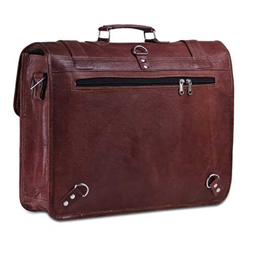 Convertible Leather laptop bag 18 inch and backpack for men – Vintage Full Grain Leather satchel for men – Genuine Leather briefcase for Business – Brown Leather computer bag with rustic look4