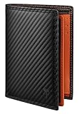 TEEHON Portefeuille Vertical pour Hommes en Cuir Carbone bloquant RFID avec 11 emplacement...