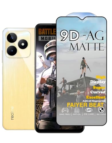 Image of Premium Tempered Glass forREALME C63(matte finish glass, Pack of 1) Full Screen Coverage gaming matte Screen Protector Guard (REALME C63)