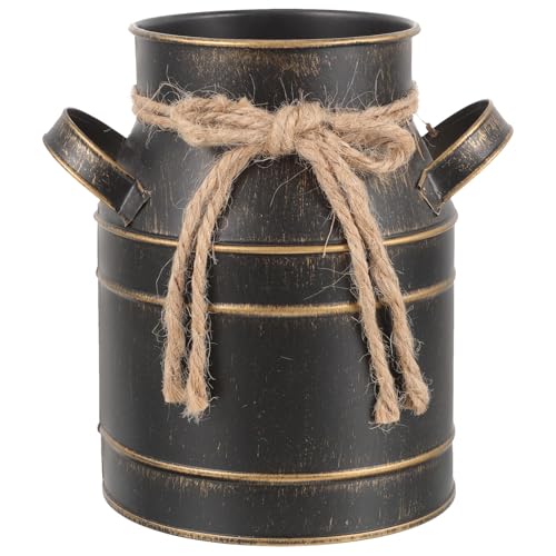 ERINGOGO レトロなブリキバケツ 多肉植物用プランター おしゃれなフロントポーチ向け 植木鉢 用ガルバナイズド属製 花瓶 インテリア装飾用