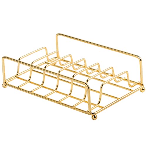 Sizikato Gold Metal Sugar Packet Holder Tea Bag Holder, 5.5 Inches