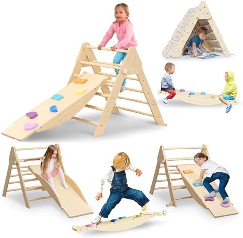4in1 Montessori Climbing Frame: Pikler Triangle + Arch + Slide Board + U2013 The Oxygen Lifestyle