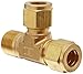 Parker A-Lok 4MRT4N-B Brass Compression Tube Fitting, Run Tee, 1/4" Tube OD x 1/4" Tube OD x 1/4" NPT Male