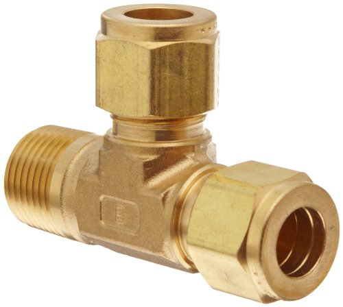 Best Cyber Monday 🔥 Parker A-Lok 8MRT8N-B Brass Compression Tube Fitting, Run Tee, 1/2" Tube OD x 1/2" Tube OD x 1/2" NPT Male