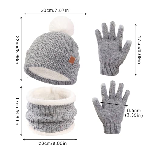 Conjunto de gorro, bufanda y guantes de punto para niños 6