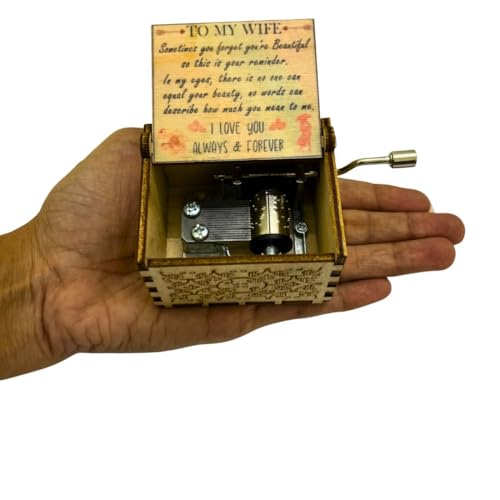 Image of Zesta Love Theme Musical Box Gift | Romantic Music Crank Mini Collectible for Girlfriend, Boyfriend, Husband, Wife | Unique Musical Gifts for Music Lovers | Vintage Wooden Box