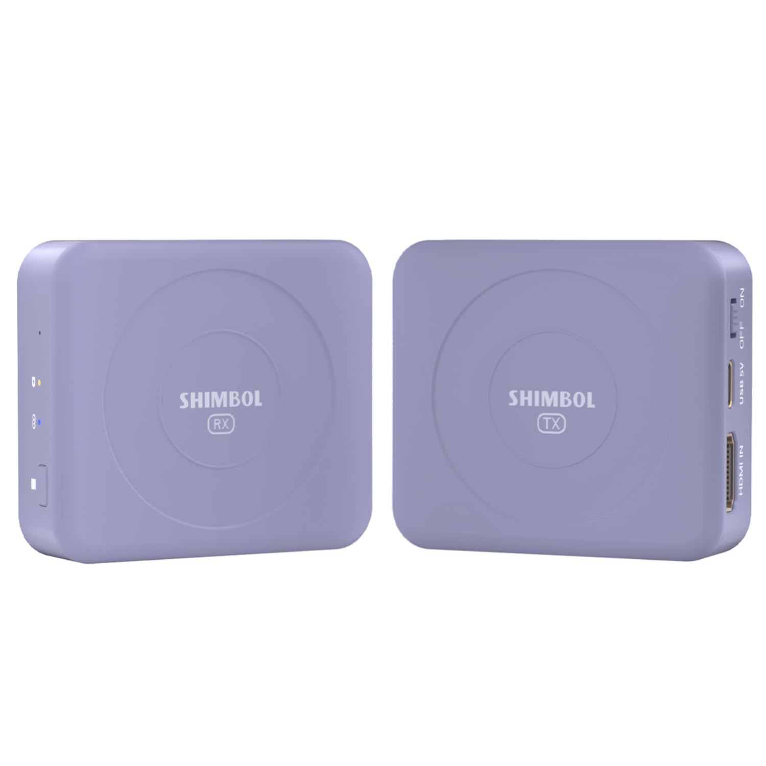 SHIMBOL ΤΡ ΝΑΝΟ Wireless Video Transmission System,HDMI Input Transmitter and Receiver for Phones and Cameras with 2000mAh Built-in Battery/492ft Transmission Range/60ms Latency(Purple)