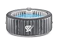 SereneLife Outdoor Portable Hot Tub - 82'' x 25'' 6-Person Round Inflatable Heated Pool Spa with 130 Bubble Jets, Filter Pump, Cover, LED Lights, and Remote Control