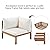 Ziraukon Patio Conversation Set with Coffee Table and Soft Cushions, Outdoor Acacia Wood Sofa Set, Wood Structure Furniture Sectional Sofa Set, Patio Sectional Seating Group, Water-Resistant, Beige