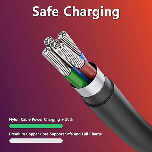 Image of 65W USB C to C Fast Charging Cable - Compatible with Samsung Galaxy S23 S22 S21 21 FE S20 A34 M14 M34 M54 M53 - Type-C Original Rapid Charging (Black)