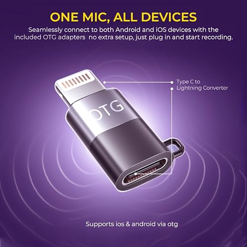 Image of Digitek DWM 103 Mini 2-in-1 Wireless Microphone, 2.4G Wireless Mic, 40m Range, 6Hr Battery, Noise Reduction, for iOS & Android Smartphone, Ideal for Live Interviews Meetings, Vlogging Live, Streaming