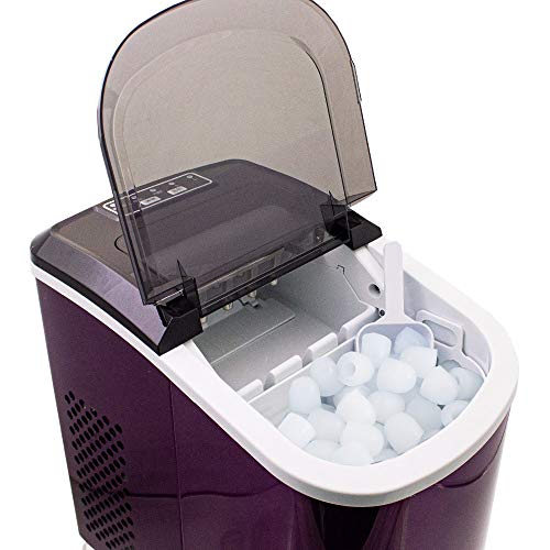 Eiswürfelmaschine Edelstahl Eiswürfelbereiter Eiswürfel Ice Maker Eis Maschine Icemaker (Lila) – Bild 7