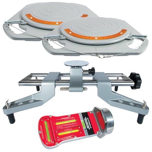 AUTOSOLO DIY Front End Wheel Alignment Kit - Includes Set of Turn Plates, Camber Caster KPI Guage, and Alignment Wheel Clamp - at Home Car Alignment Tool Kit