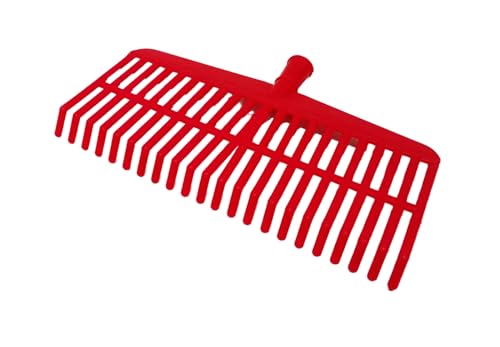 NG NICCOLAI SCOPA-RASTRELLO IN POLIPROPILENE PP VARIE MISURE E TIPOLOGIE DI DENTATURA. MADE IN ITALY (ROSSO (CM.39) SENZA MANICO)