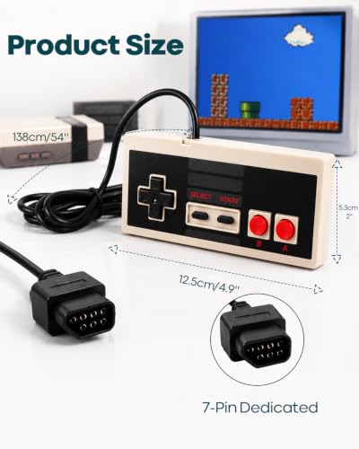 Image of ZENANBiBi 2Pcs Classic Nes Controller for Nes 8 Bit Entertainment System, Plug & Play, 7 Pin Controller for Retro Gaming Fun [gamecube]