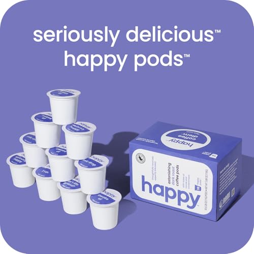 happy coffee dark roast coffee pods, 60 count, notes of cocoa & contentment, compatible with most K-cup brewers, rainforest alliance certified - Image 4