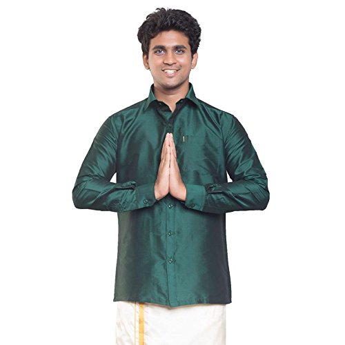 Image of THANGAMAGAN Men's Regular Fit Shirt (TF0050142DSGN Green 42)