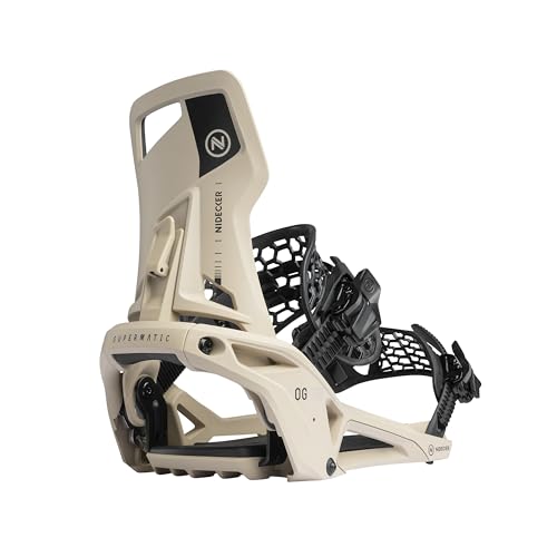 Nidecker OG Supermatic Snowboard Bindings – Auto Open System with Reclining Highback – Size XL – Desert