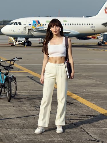 Image of 98 Degree North Women Flared Fleece Track Pants-GL1315-ALMOND