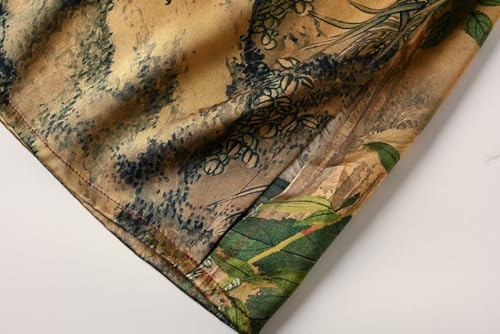 Image of Women's Silk Kimono Robe Short Bathrobe Nightgown 100% Mulberry Silk for Women - Classic Floral Pattern