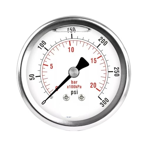 Manomètre de 2-1/2 pouces rempli de liquide manomètre inox arrière 300 PSI