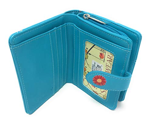 Shag Wear Llama Small Animal Wallet for Women and Teen Girls Vegan Faux Leather Teal 4.5"4