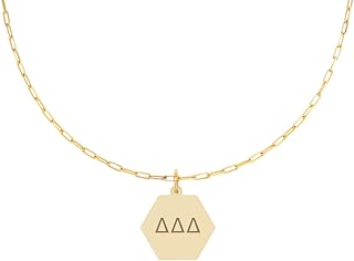 Delta Delta Delta Paperclip Necklace — DDD 18K Gold Plated Sorority Gifts Necklace, Long-Lasting Delta Delta Delta Gifts for Women