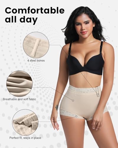 Image of Womens Shapewear Control Panties Butt Lifter Boyshort Lace Panties Underwear