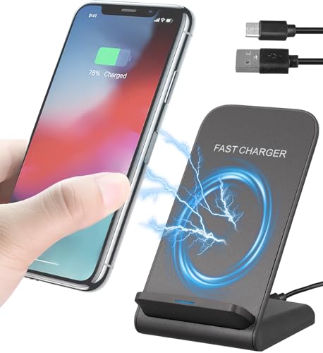 ECHOBUY Cargador Inalambrico de 15W, Estación de Cargador Inalambrico con i-Phone 16/15/14/13/12/11 Mini Plus Pro MAX/X/XR/Sam-Sung Galaxy S25/S24/S23/S22 etc